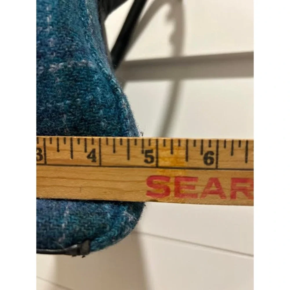 Glen Appin Harris Tweed Teal Blue Plaid Wool Satchel Crossbody Bag Handbag